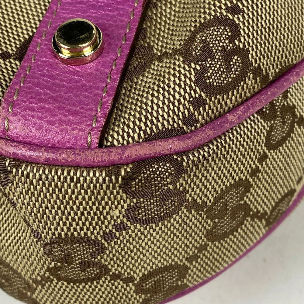 Gucci Hobo shoulder Shoulder beige handbag Ay bag canvas One pink GG